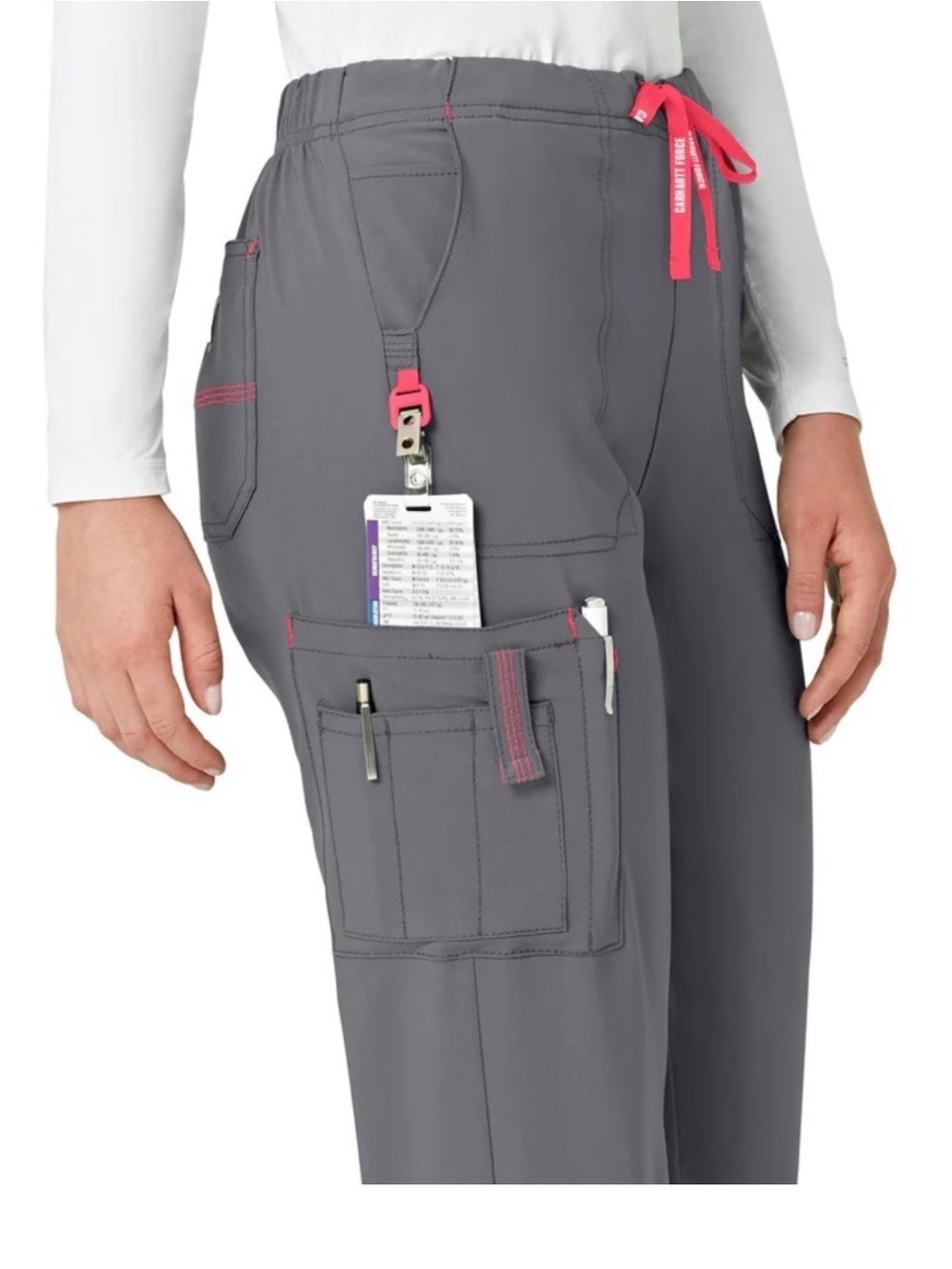 Carhartt Force Cargo Scrub Gray Pink Pants Medium